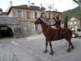 André Debru’s metal horse and knight here for November 2015 - Castel de Cantobre Gîtes, Aveyron, France